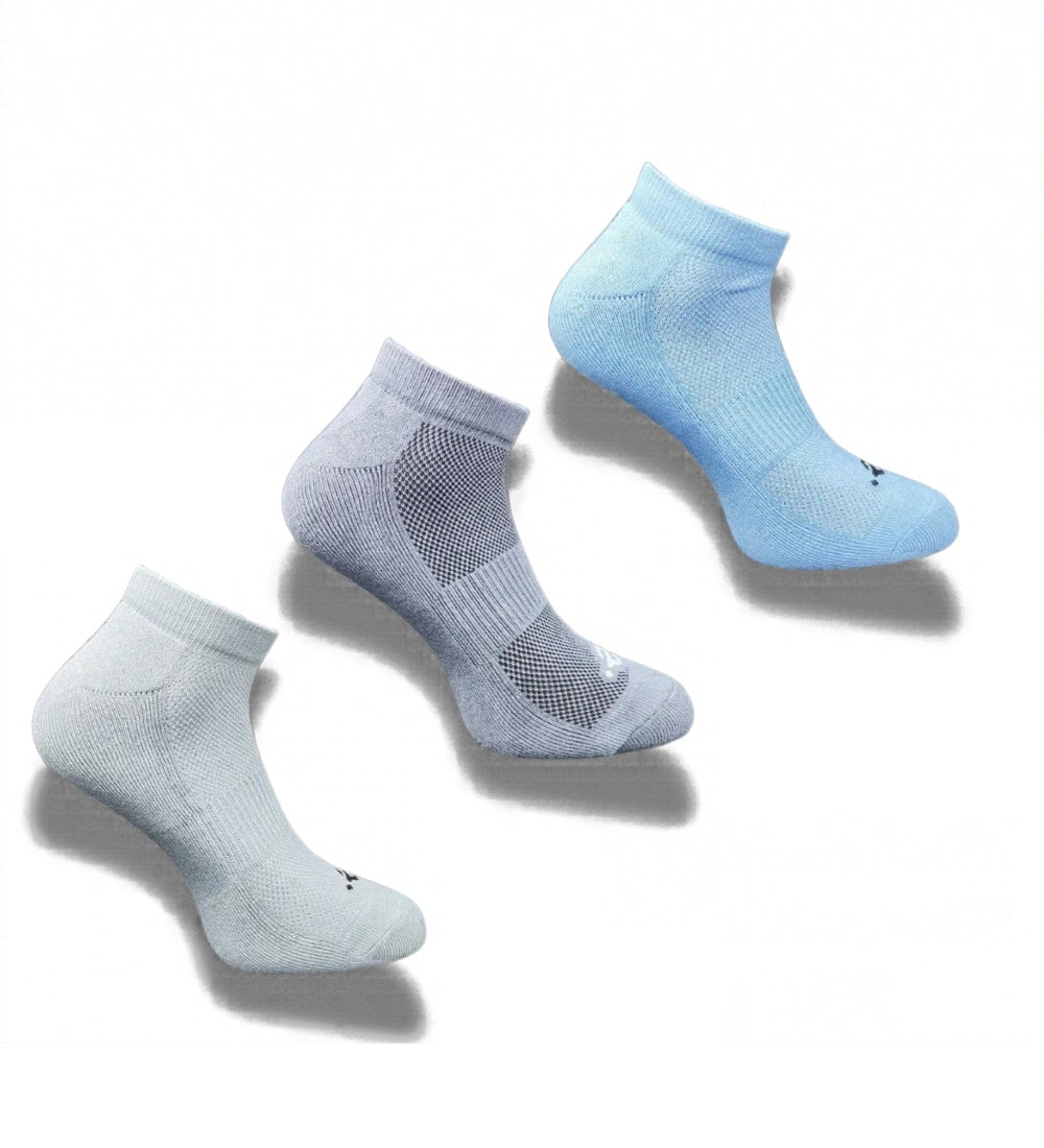Pack of 3 Unisex Bamboo Blend Solid Low Cut Socks (Multicolor)
