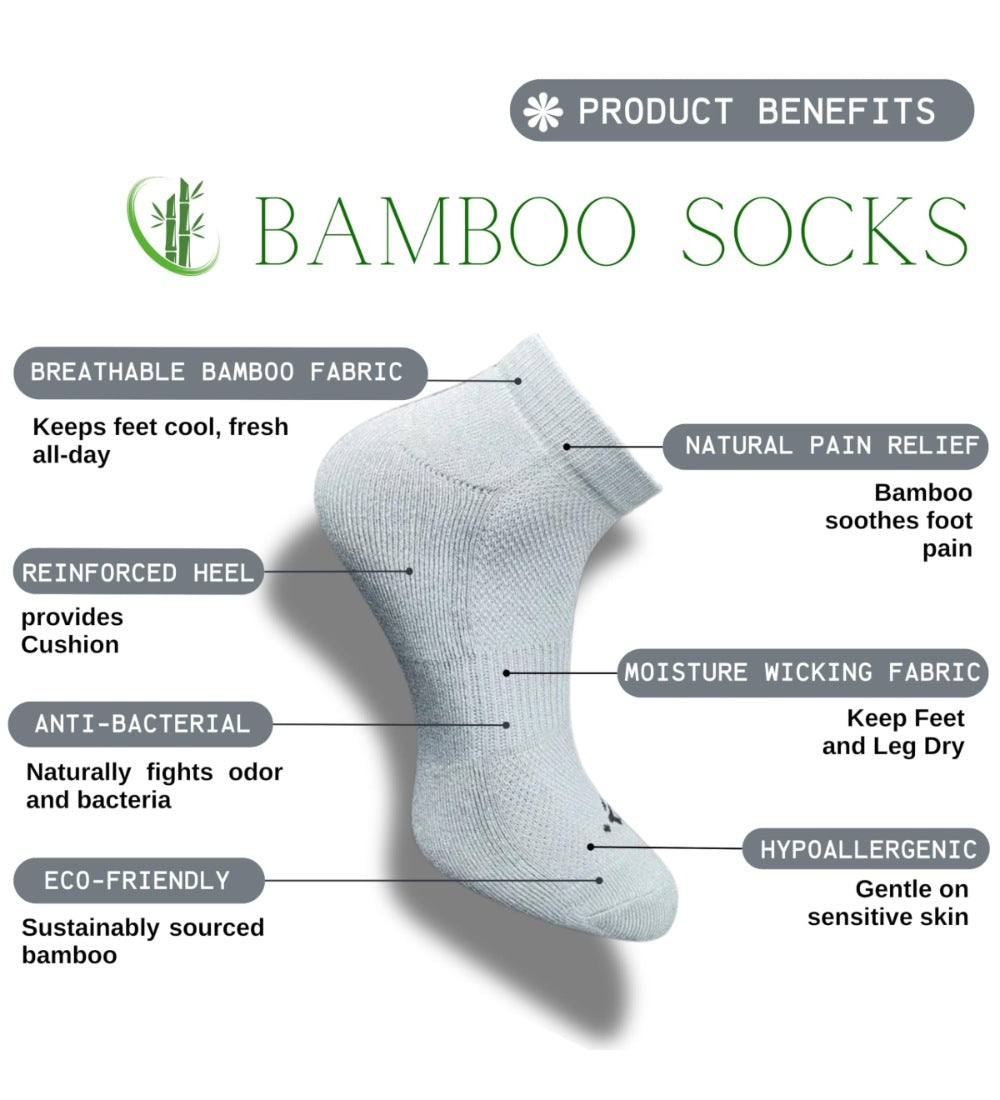Pack of 3 Unisex Bamboo Blend Solid Low Cut Socks (Multicolor)