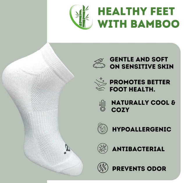 Pack of 3 Unisex Bamboo Blend Solid Low Cut Socks (Multicolor)