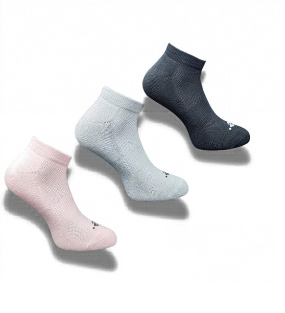 Pack of 3 Unisex Bamboo Blend Solid Low Cut Socks (Multicolor)