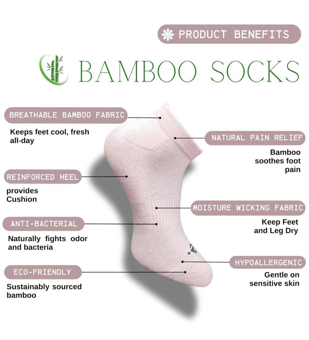 Pack of 3 Unisex Bamboo Blend Solid Low Cut Socks (Light Peach, Dark Grey)