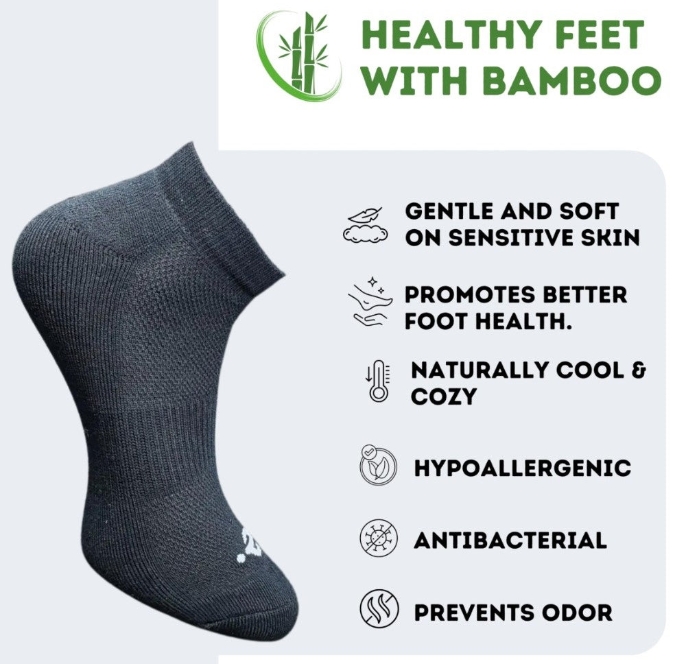 Pack of 3 Unisex Bamboo Blend Solid Low Cut Socks (Multicolor)