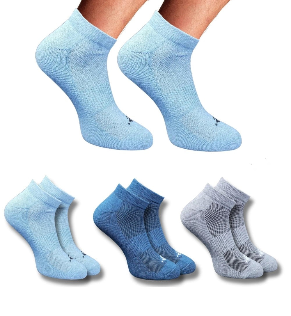 Pack of 3 Unisex Bamboo Blend Solid Low Cut Socks (Multicolor)