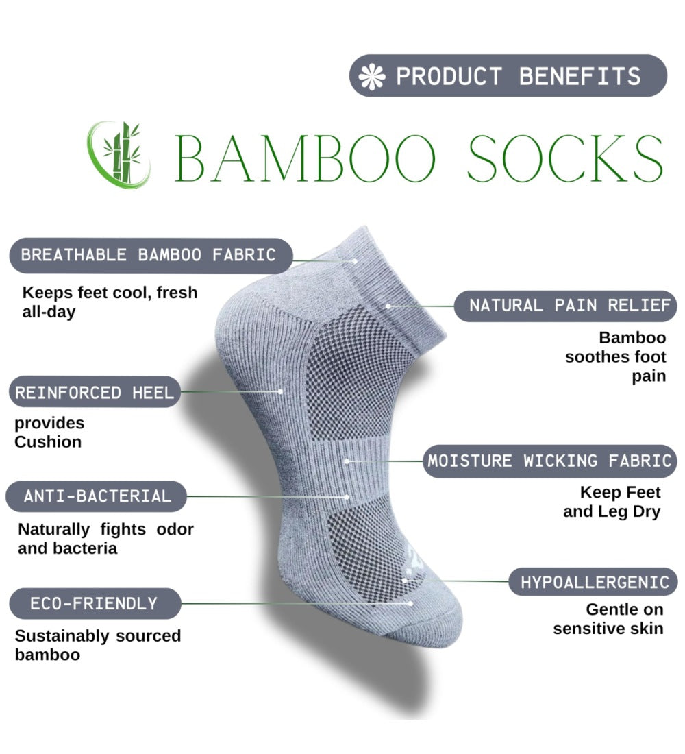 Pack of 3 Unisex Bamboo Blend Solid Low Cut Socks (Multicolor)