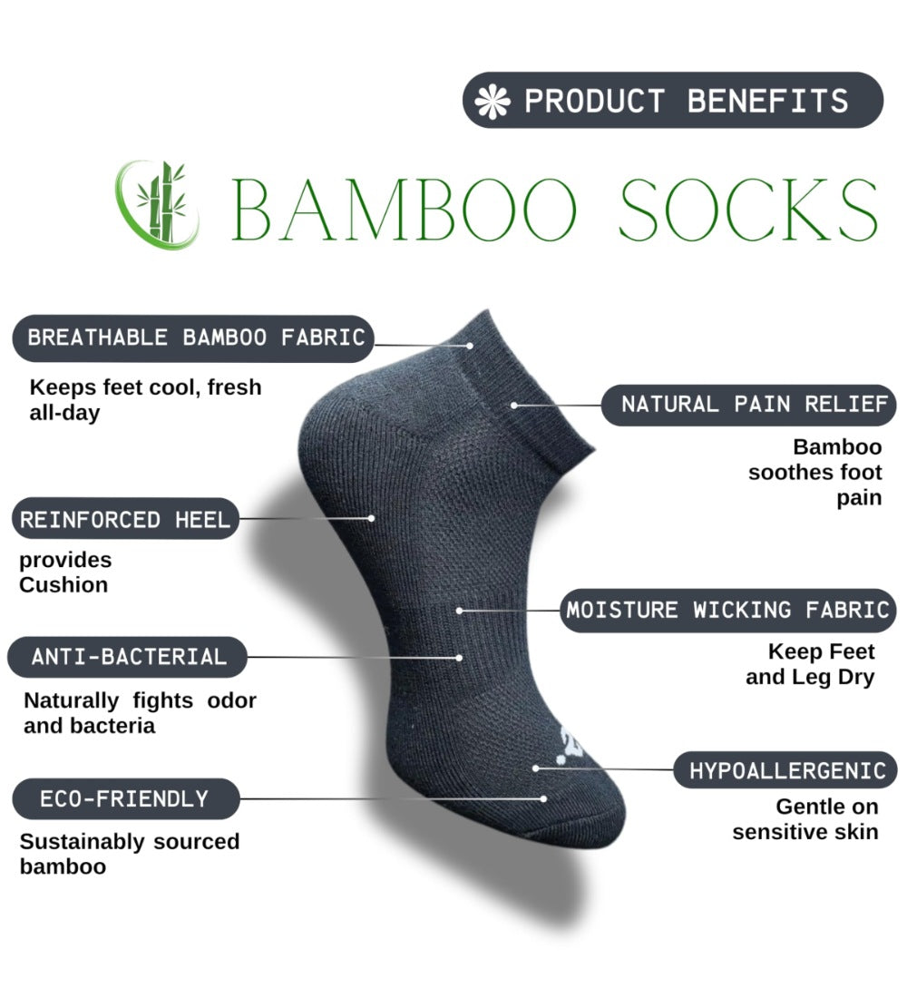Pack of 3 Unisex Bamboo Blend Solid Low Cut Socks (Black, Light Peach)
