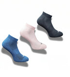 Pack of 3 Unisex Bamboo Blend Solid Low Cut Socks (Multicolor)