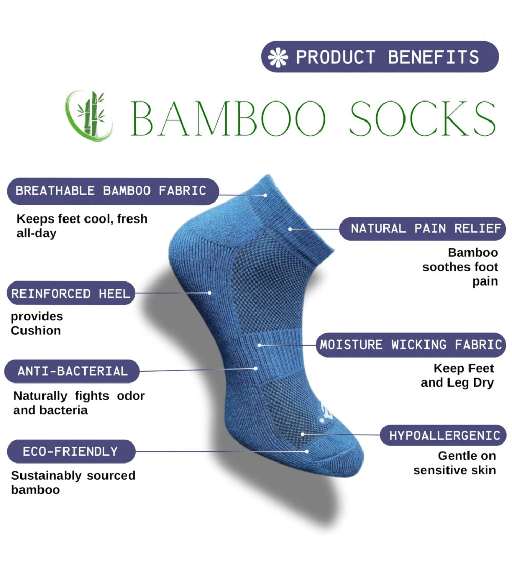 Pack of 3 Unisex Bamboo Blend Solid Low Cut Socks (Navy Blue, Light Peach)