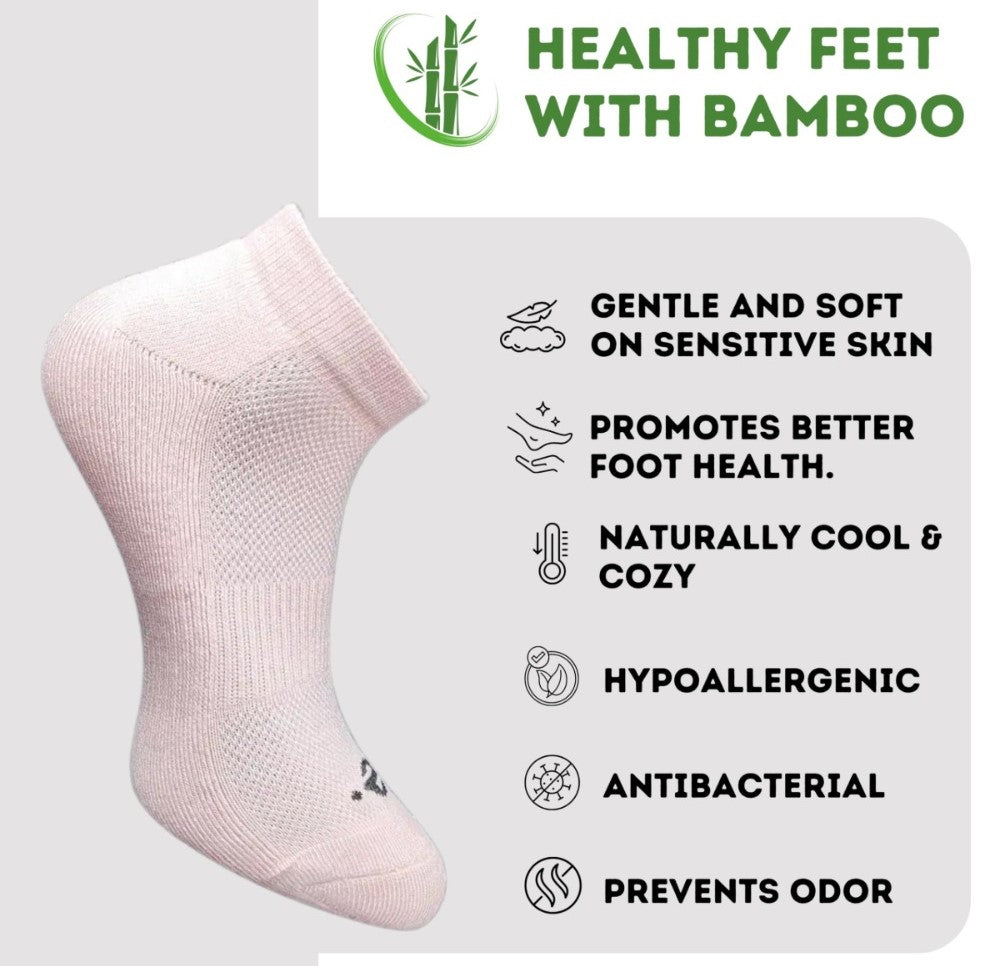 Pack of 3 Unisex Bamboo Blend Solid Low Cut Socks (Multicolor)