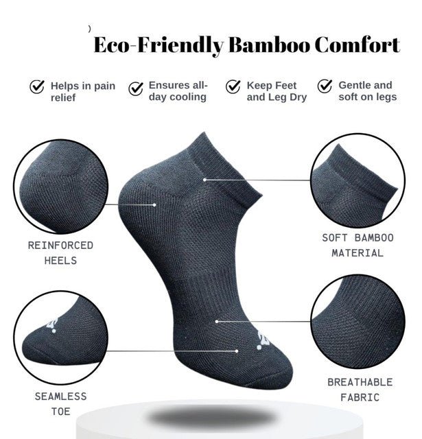Pack of 3 Unisex Bamboo Blend Solid Low Cut Socks (Multicolor)
