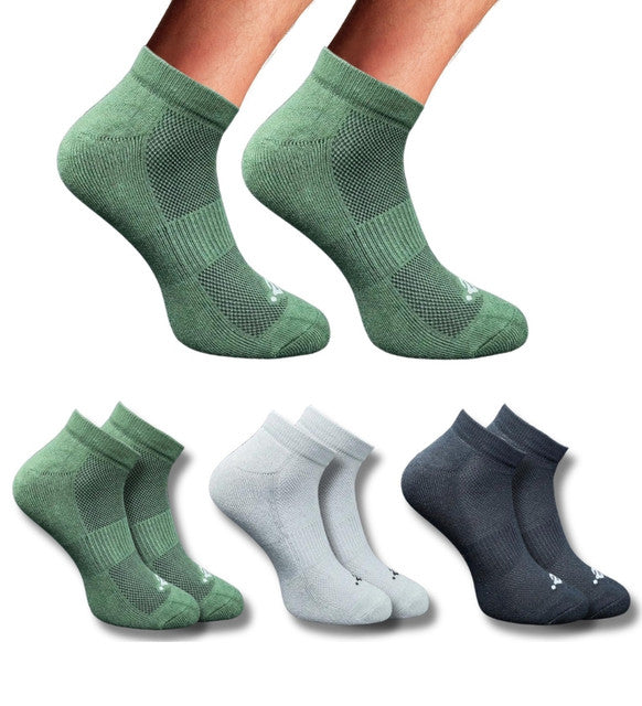 Pack of 3 Unisex Bamboo Blend Solid Low Cut Socks (Multicolor)
