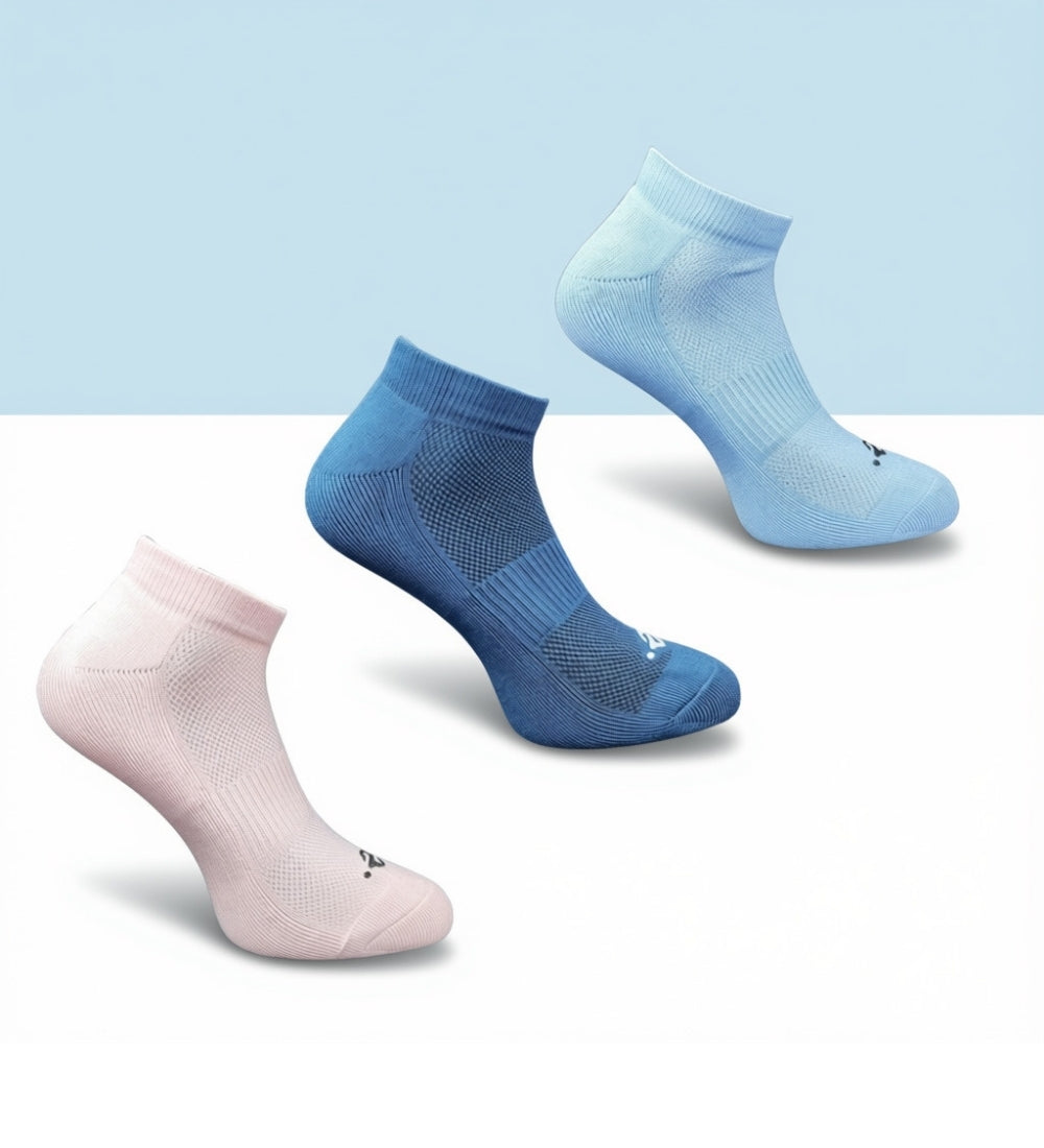 Pack of 3 Unisex Bamboo Blend Solid Low Cut Socks (Multicolor)