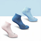 Pack of 3 Unisex Bamboo Blend Solid Low Cut Socks (Multicolor)