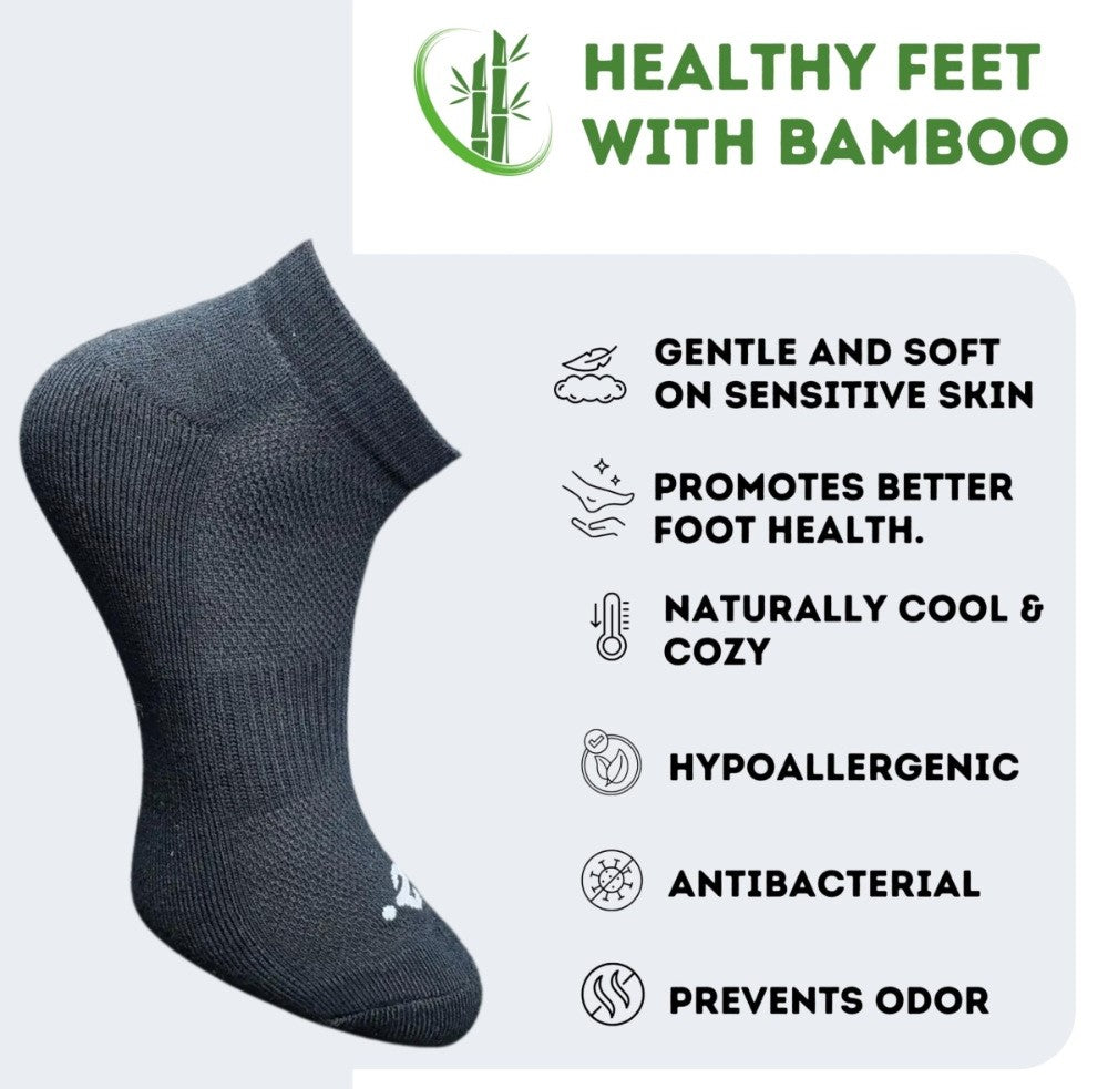 Pack of 3 Unisex Bamboo Blend Solid Low Cut Socks (Multicolor)