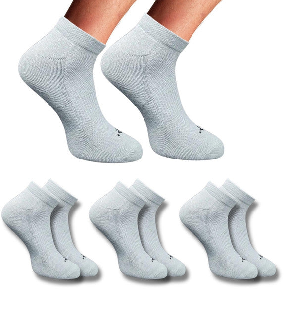 Pack of 3 Unisex Bamboo Blend Solid Low Cut Socks (Light Grey)