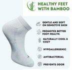 Pack of 3 Unisex Bamboo Blend Solid Low Cut Socks (Light Grey)