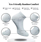 Pack of 3 Unisex Bamboo Blend Solid Low Cut Socks (Light Grey)