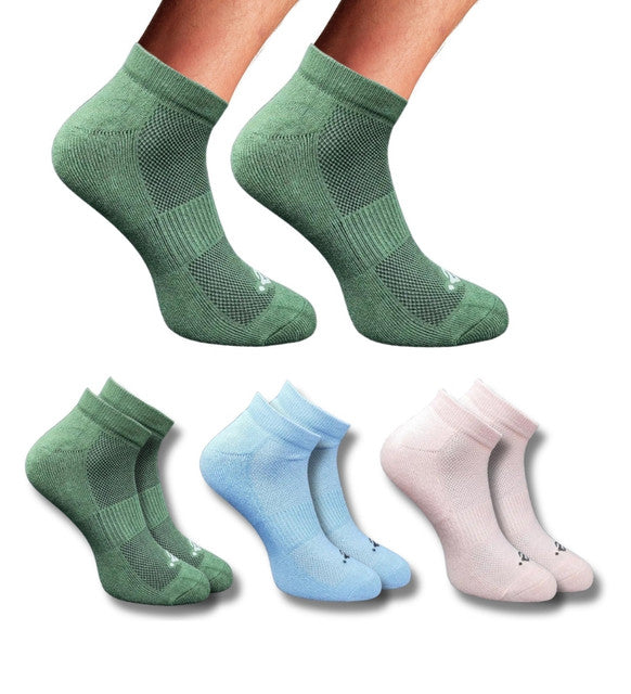 Pack of 3 Unisex Bamboo Blend Solid Low Cut Socks (Multicolor)
