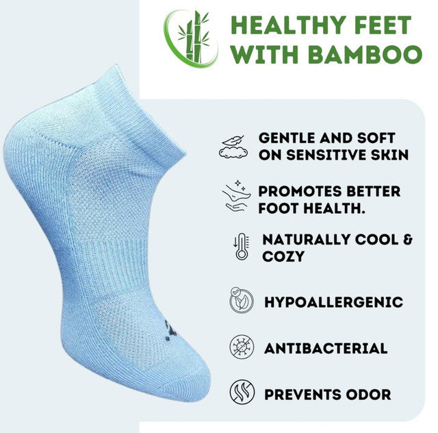 Pack of 3 Unisex Bamboo Blend Solid Low Cut Socks (Multicolor)