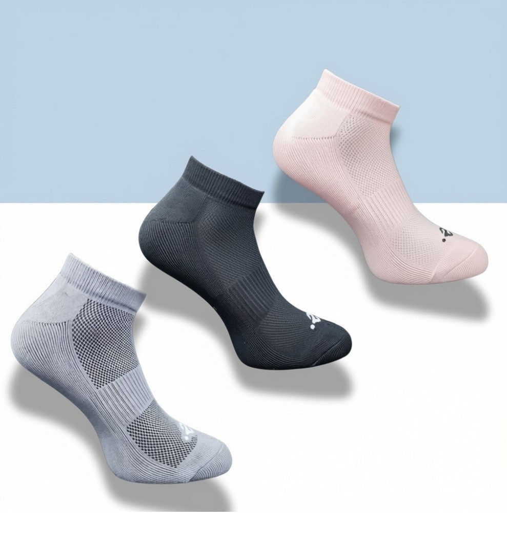 Pack of 3 Unisex Bamboo Blend Solid Low Cut Socks (Multicolor)