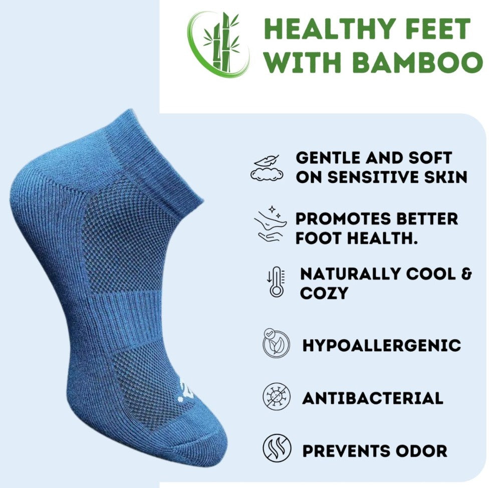Pack of 3 Unisex Bamboo Blend Solid Low Cut Socks (Multicolor)