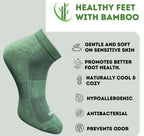 Pack of 3 Unisex Bamboo Blend Solid Low Cut Socks (Olive, Dark Grey)