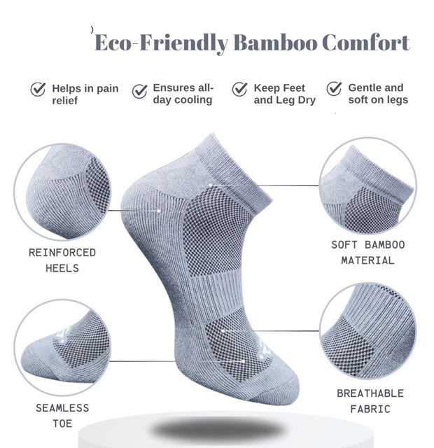 Pack of 3 Unisex Bamboo Blend Solid Low Cut Socks (Olive, Dark Grey)
