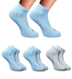 Pack of 3 Unisex Bamboo Blend Solid Low Cut Socks (Sky Blue, Light Grey)