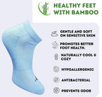 Pack of 3 Unisex Bamboo Blend Solid Low Cut Socks (Sky Blue, Light Grey)