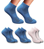 Pack of 3 Unisex Bamboo Blend Solid Low Cut Socks (Navy Blue, Light Peach)
