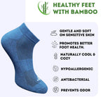 Pack of 3 Unisex Bamboo Blend Solid Low Cut Socks (Navy Blue, Light Peach)