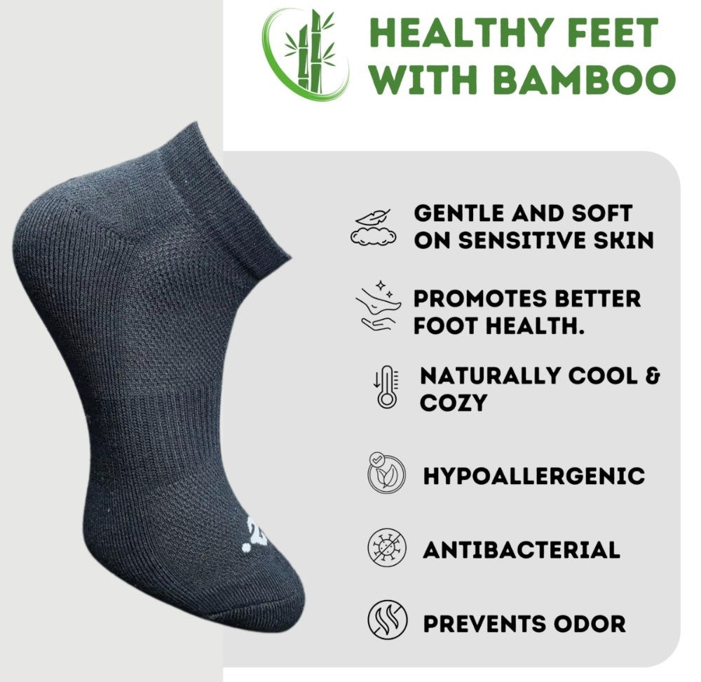 Pack of 3 Unisex Bamboo Blend Solid Low Cut Socks (Multicolor)
