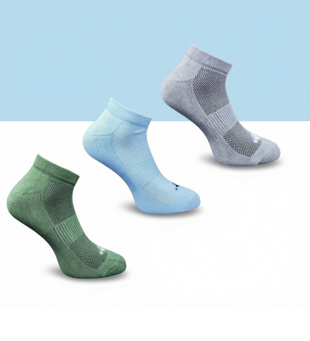 Pack of 3 Unisex Bamboo Blend Solid Low Cut Socks (Multicolor)