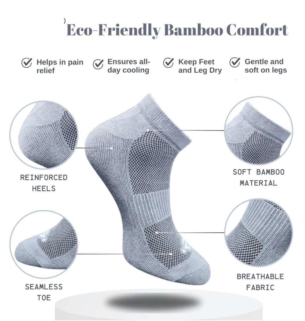 Pack of 3 Unisex Bamboo Blend Solid Low Cut Socks (Multicolor)