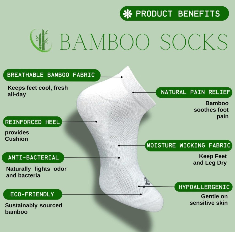 Pack of 3 Unisex Bamboo Blend Solid Low Cut Socks (Multicolor)