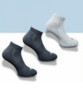 Pack of 3 Unisex Bamboo Blend Solid Low Cut Socks (Black, Light Grey)