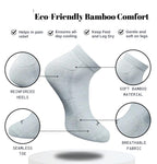 Pack of 3 Unisex Bamboo Blend Solid Low Cut Socks (Black, Light Grey)