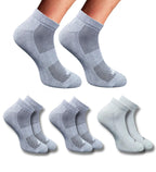 Pack of 3 Unisex Bamboo Blend Solid Low Cut Socks (Dark Grey, Light Grey)