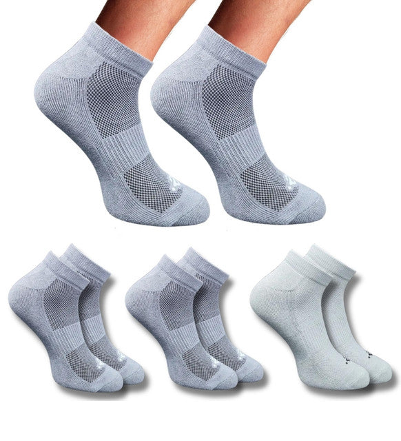 Pack of 3 Unisex Bamboo Blend Solid Low Cut Socks (Dark Grey, Light Grey)
