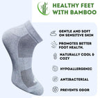 Pack of 3 Unisex Bamboo Blend Solid Low Cut Socks (Dark Grey, Light Grey)