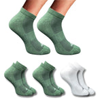 Pack of 3 Unisex Bamboo Blend Solid Low Cut Socks (Olive, Off White)