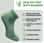Pack of 3 Unisex Bamboo Blend Solid Low Cut Socks (Olive, Off White)