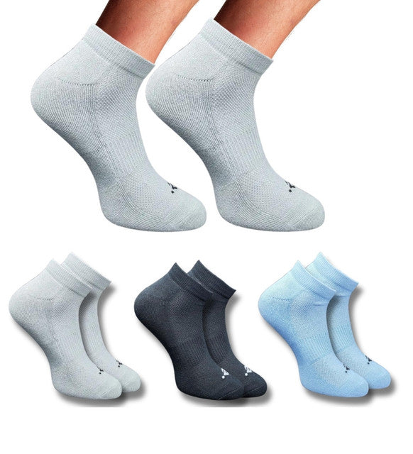 Pack of 3 Unisex Bamboo Blend Solid Low Cut Socks (Multicolor)