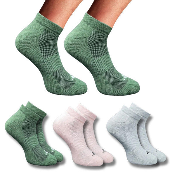 Pack of 3 Unisex Bamboo Blend Solid Low Cut Socks (Multicolor)
