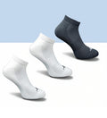Pack of 3 Unisex Bamboo Blend Solid Low Cut Socks (Off White, Black)