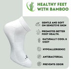 Pack of 3 Unisex Bamboo Blend Solid Low Cut Socks (Off White, Black)