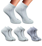 Pack of 3 Unisex Bamboo Blend Solid Low Cut Socks (Light Grey, Dark Grey)