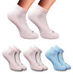 Pack of 3 Unisex Bamboo Blend Solid Low Cut Socks (Light Peach, Sky Blue)