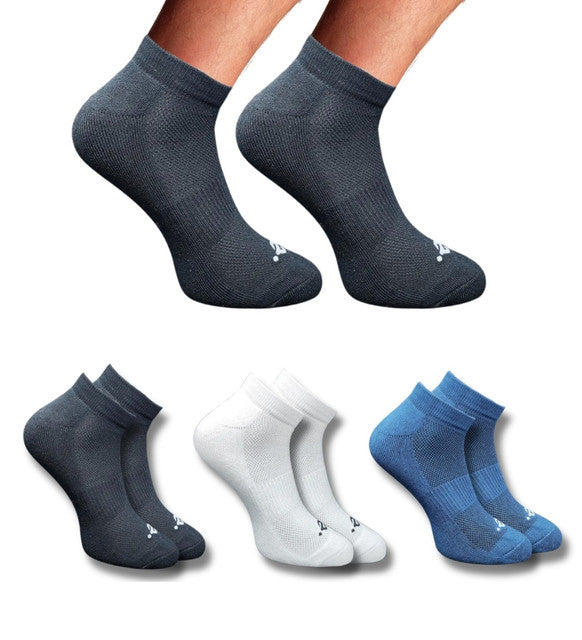Pack of 3 Unisex Bamboo Blend Solid Low Cut Socks (Multicolor)