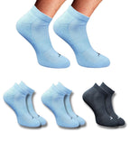 Pack of 3 Unisex Bamboo Blend Solid Low Cut Socks (Sky Blue, Black)