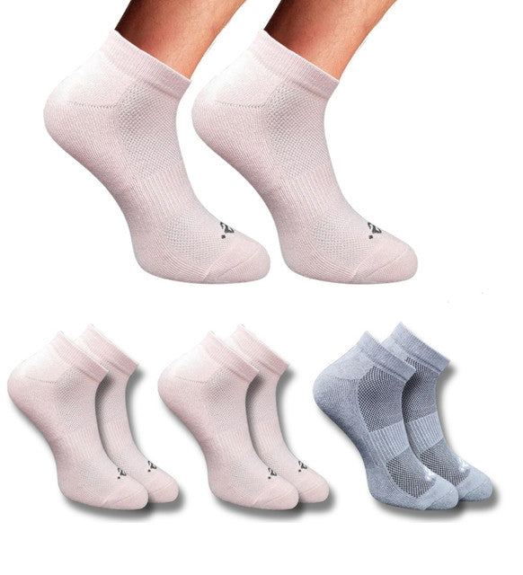 Pack of 3 Unisex Bamboo Blend Solid Low Cut Socks (Light Peach, Dark Grey)